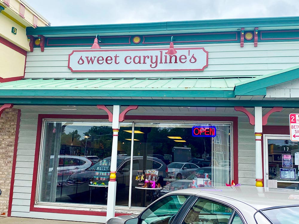 The exterior of Sweet Carylines candy store